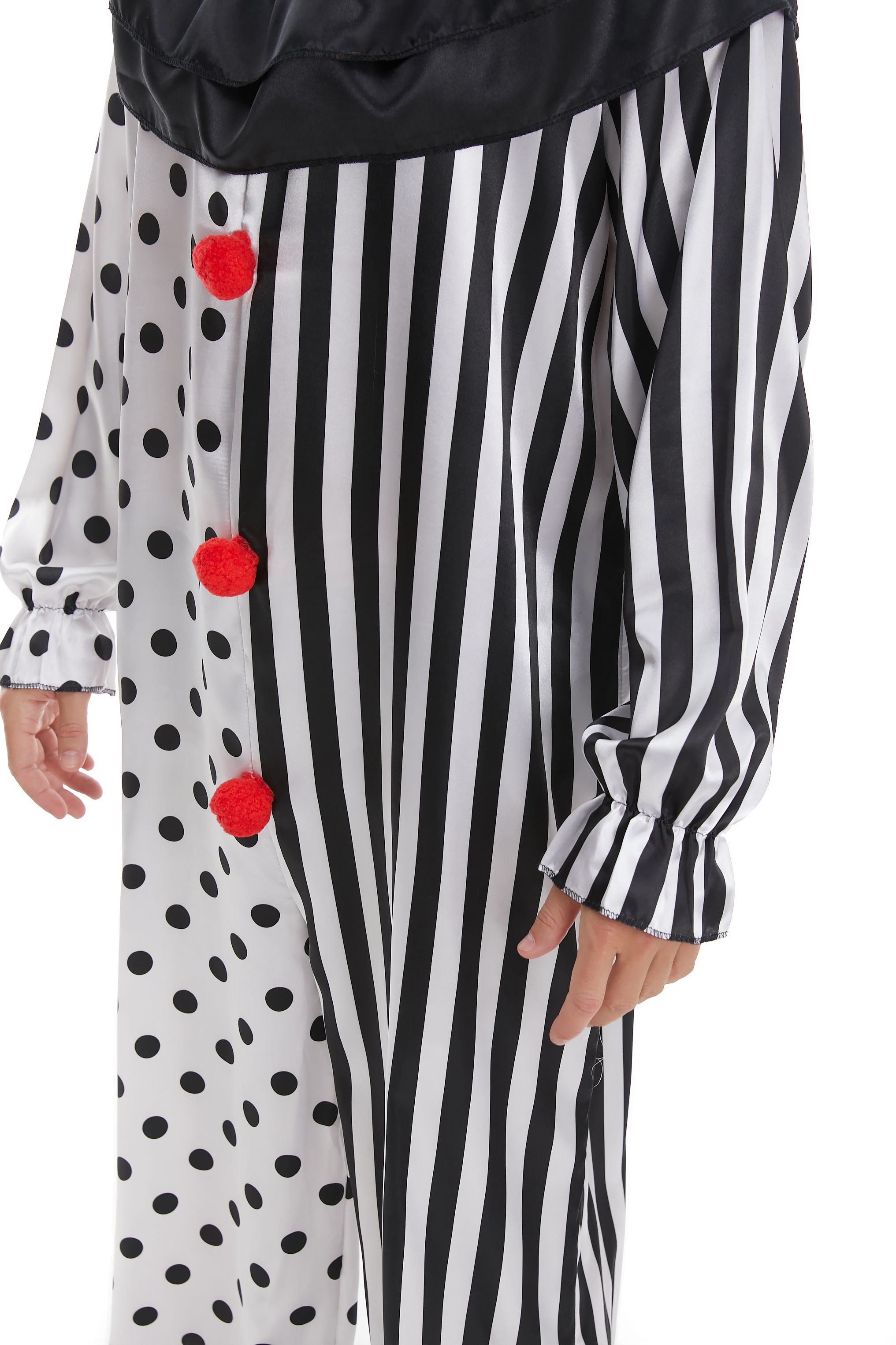Durable Two-Piece Men's Clown Attire Complete with Body Suit and Authentic Head Wig (Model YJS1003)