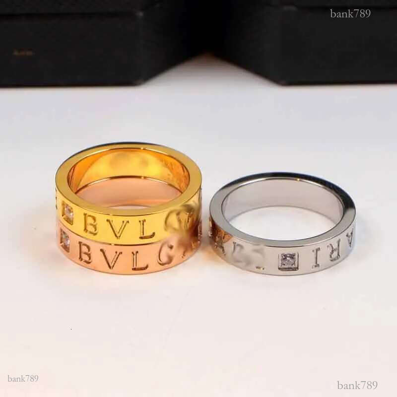 Factory Wholesale Stereoscopic B Letter Single Diamond Rings Couple Gifts Do Not Fading Hypoallerg