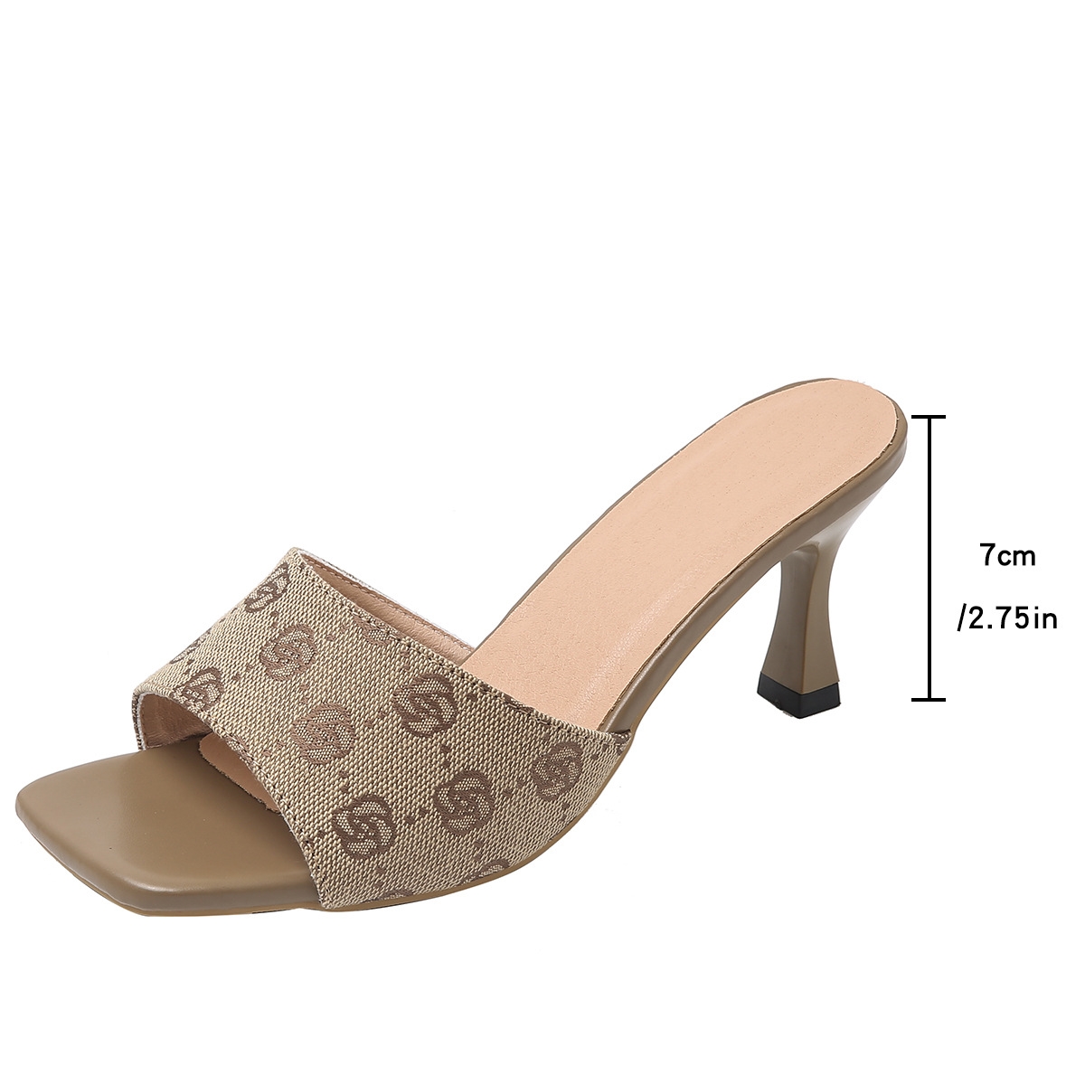 Women European and American stylish NEW hot square toe stiletto elegant Slippers Fashion Design High Heel Wear Triple Free shipping