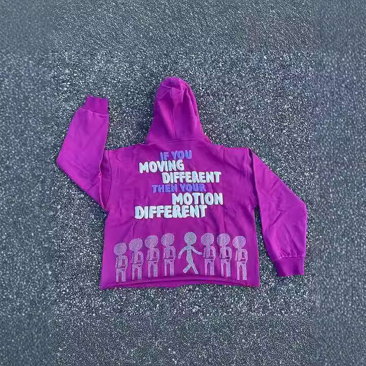 Personalized street graffiti letter print autumn and winter warm hoodie