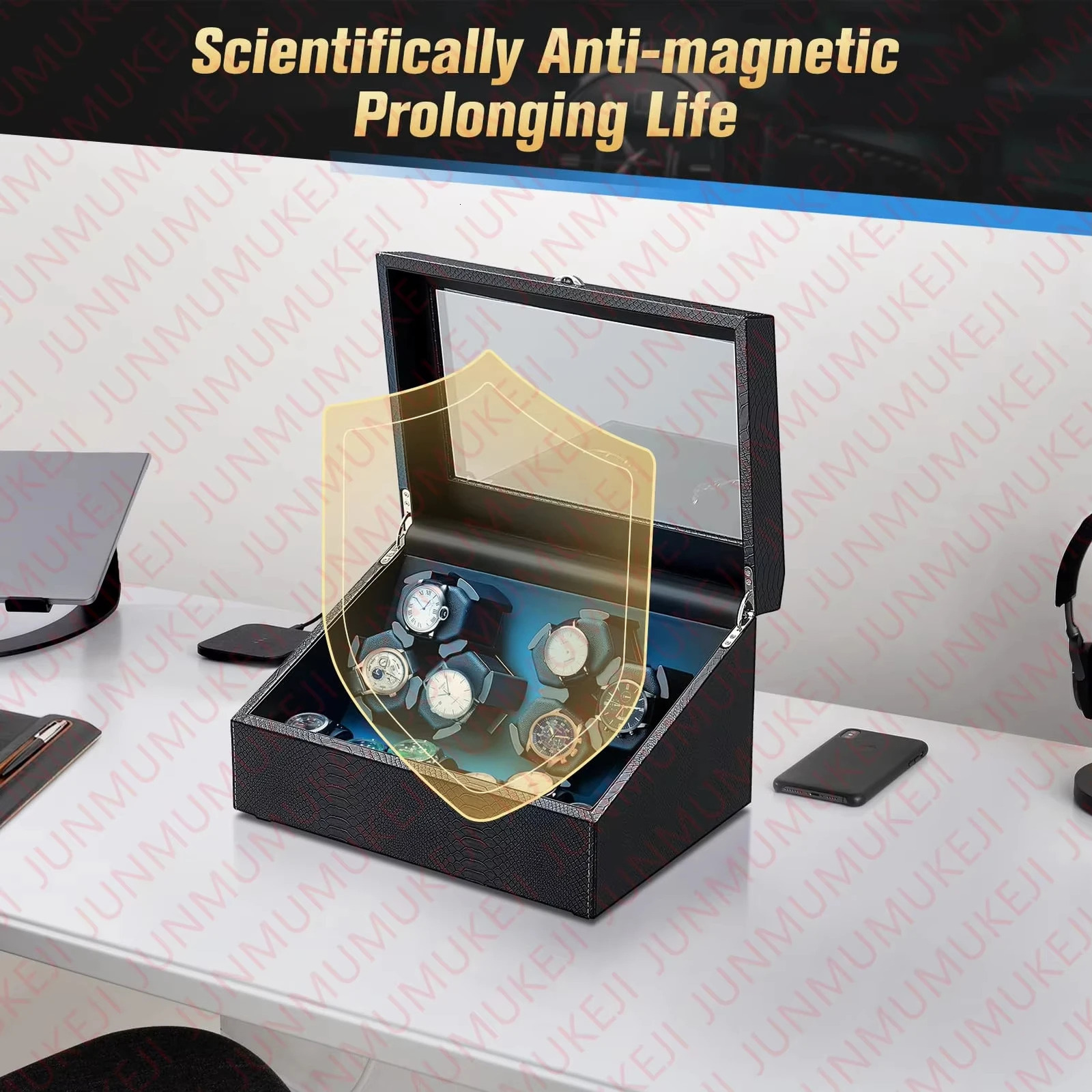 Watch Winders Box for Automatic Watches Box 6 watches Rotate Stand 250407