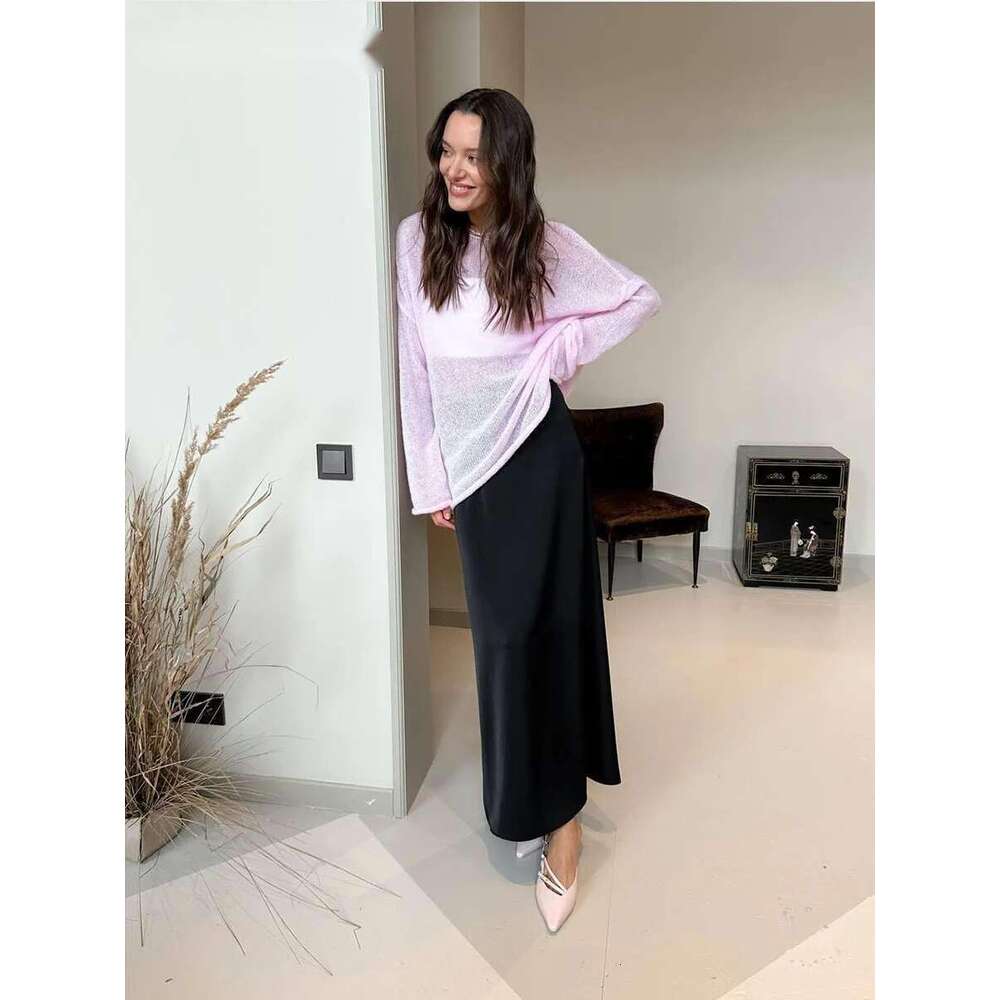 Elegant Sweater 2025 Summer Autumn Casual Fashion Loose Women Pullovers Chic Pink White Jumper Sueter Mujer