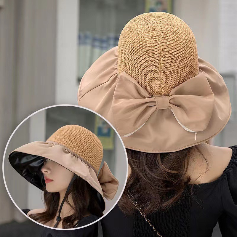 baseball cap Black rubber women with large eaves in summer, versatile outdoor UV protection, for covering face, sun hat