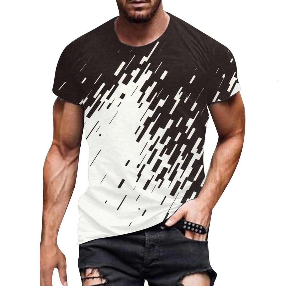 Mens T shirt Tee Shirts Mens Short Sleeve Classic Crewneck 3D Pattern Printed Fashion Graphic Basic Tops Soft Summer Shirts tee Casual tops summer clo