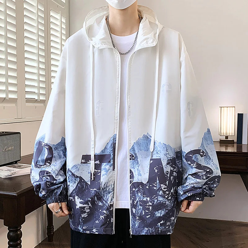 UPF Jacket Men Summer Sun Protection Coat AntiUV Quick Dry Sports Windbreaker Cycling Run Sunscreen Ice Silk Jackets W08 250313