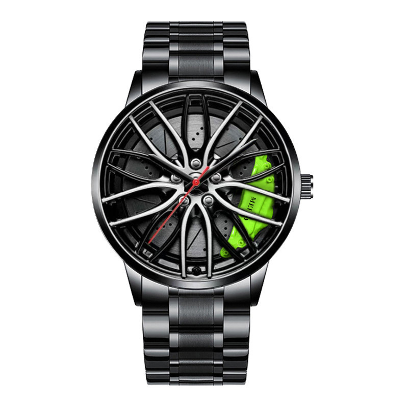 Mens Vacuum Plated Wheel Style Watch Fully Automatic Movement Non Mechanical New Model Design Stylish and Reliable Timepiece