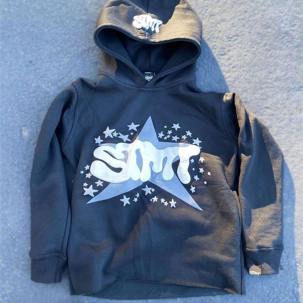 hot selling new street trend letter design men's and women's foam printed hoodie