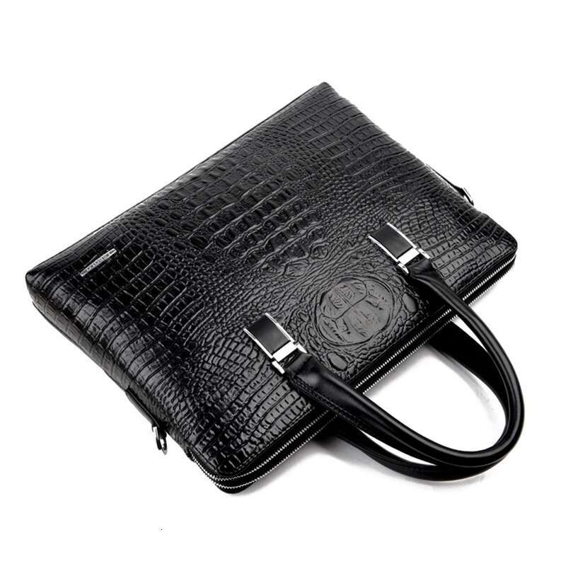 Alligator Briefcase For Man PU Leather Crocodile Tote Handbag Laptop 14 Male Shoulder Business Messenger Crossbody Side Bag