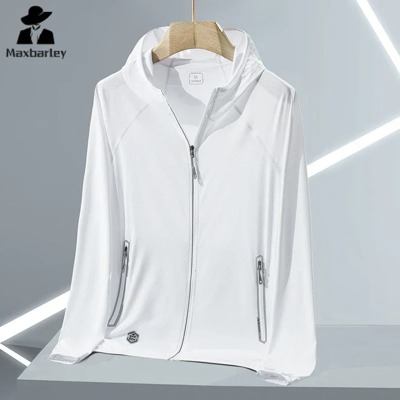 mens and womens sun protection jacket UPF50ice silk hooded outdoor running fitness sweatshirt couple windproof cover 250313