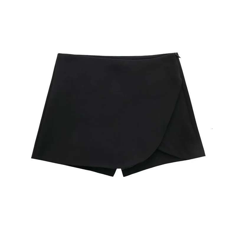 Black Mini Skirt Fashion Asymmetric Skort For Women High Waist Short Skirts Woman Summer Casual Shorts