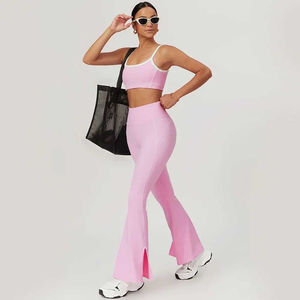 Women's Tracksuits Set Womens Sport Bra Gym Workout Legging High Waist Wide Flare Pants Fitn Sports Shorts Active Wear Suit Y250312553G