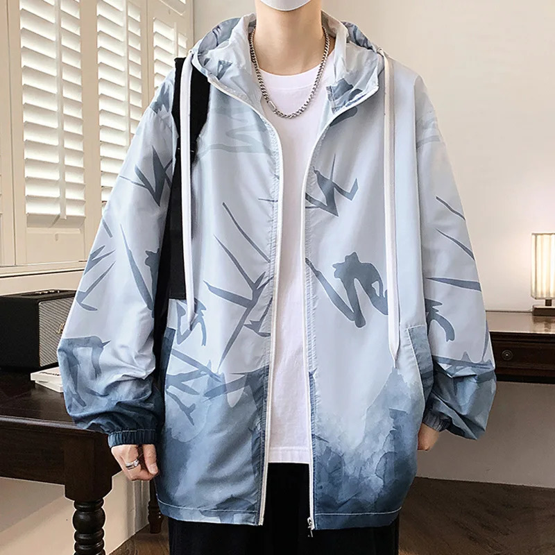 UPF Jacket Men Summer Sun Protection Coat AntiUV Quick Dry Sports Windbreaker Cycling Run Sunscreen Ice Silk Jackets W08 250313
