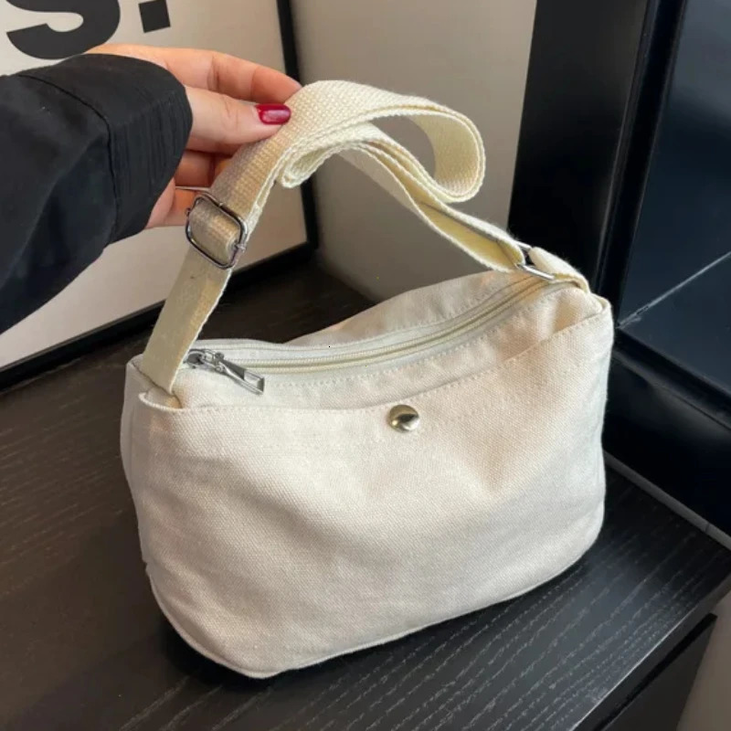 Small Canvas Womens Black Shoulder Cross Bag Female Messenger Bag Y2K Eco Korean Shopper Student Handbags Side Bag Book R250312