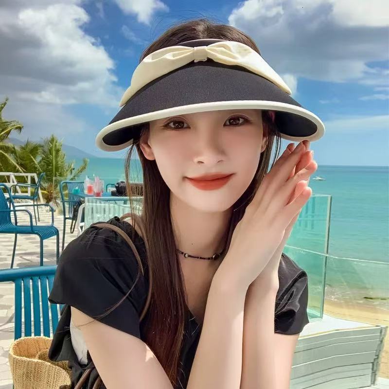 baseball cap Summer New Sunscreen Sun Ceig for Women, Korean Edition, Large brimmed Beach, UV resistant, Small Face Showing Outdoor Sunshade Hat