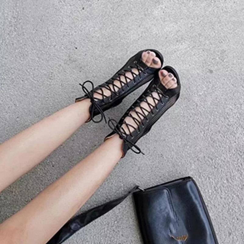 Sandals Women High Top Heel Mesh Dance Shoes Summer Booties Pump For Ballroom zhanyishengli
