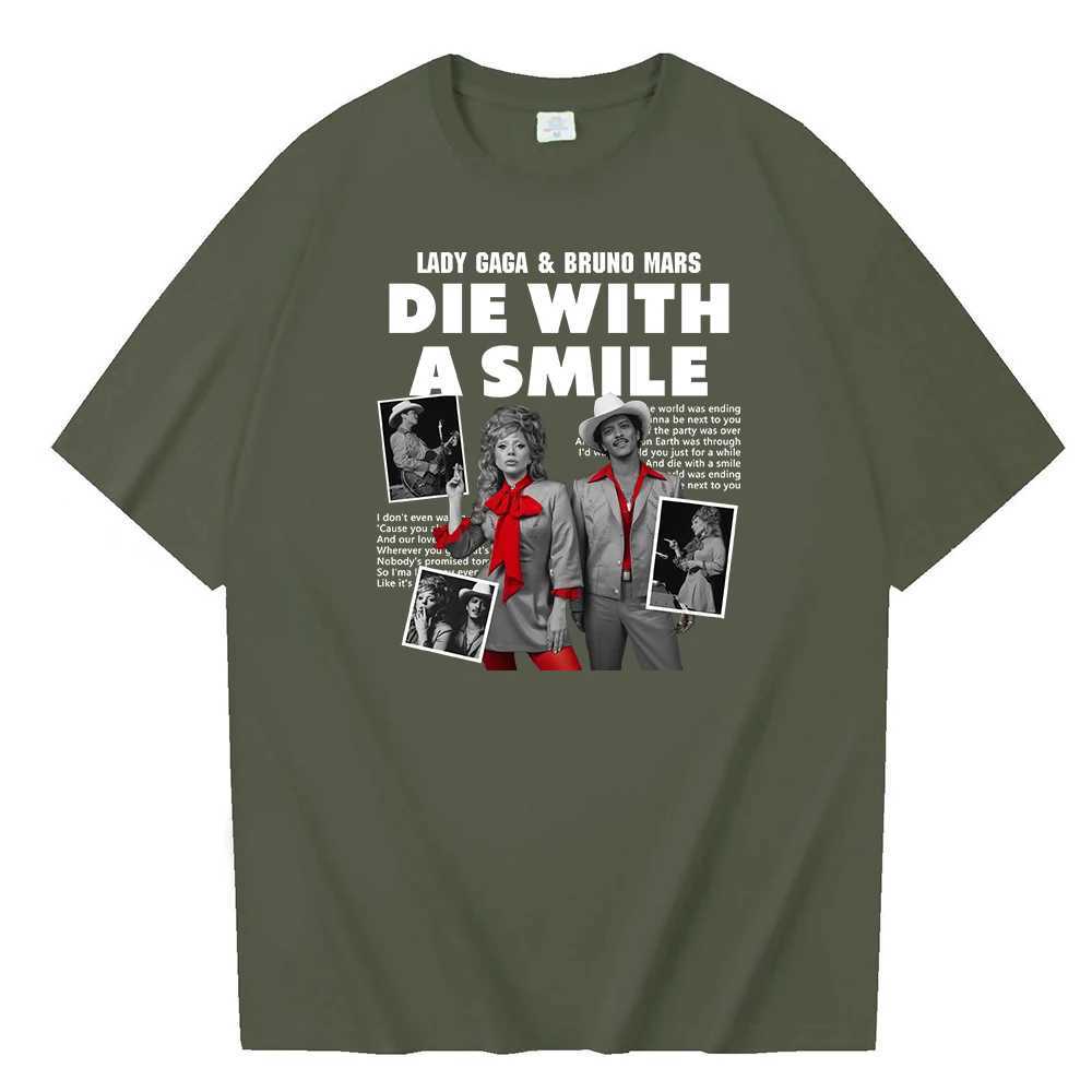 Lady Gaga Bruno Mars Die With A T-shirt O-Neck Short Slve Shirts Fans Gift X250313