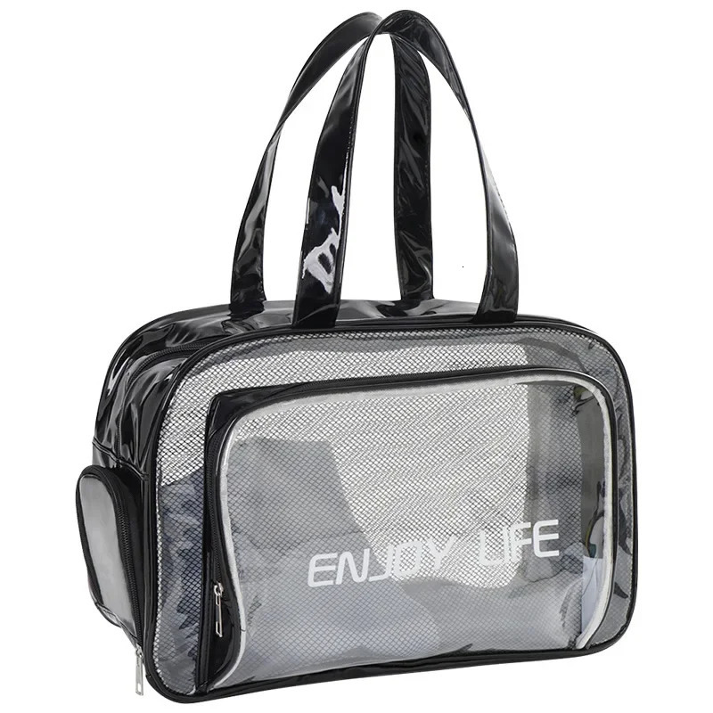 PVC Transparent Fitness Training Bag 2024 Ladies Large-capacity Wet and Dry Separation Beach Fitness Special Bag Travel Handbag R250312