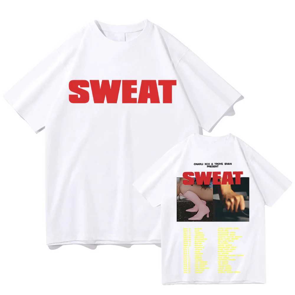 Sweat Tour wiTH and Troye Sivan T-shirts Two Sides Oversized Cotton Tshirts Fashion Women Men Tops High Quty Ts X250313