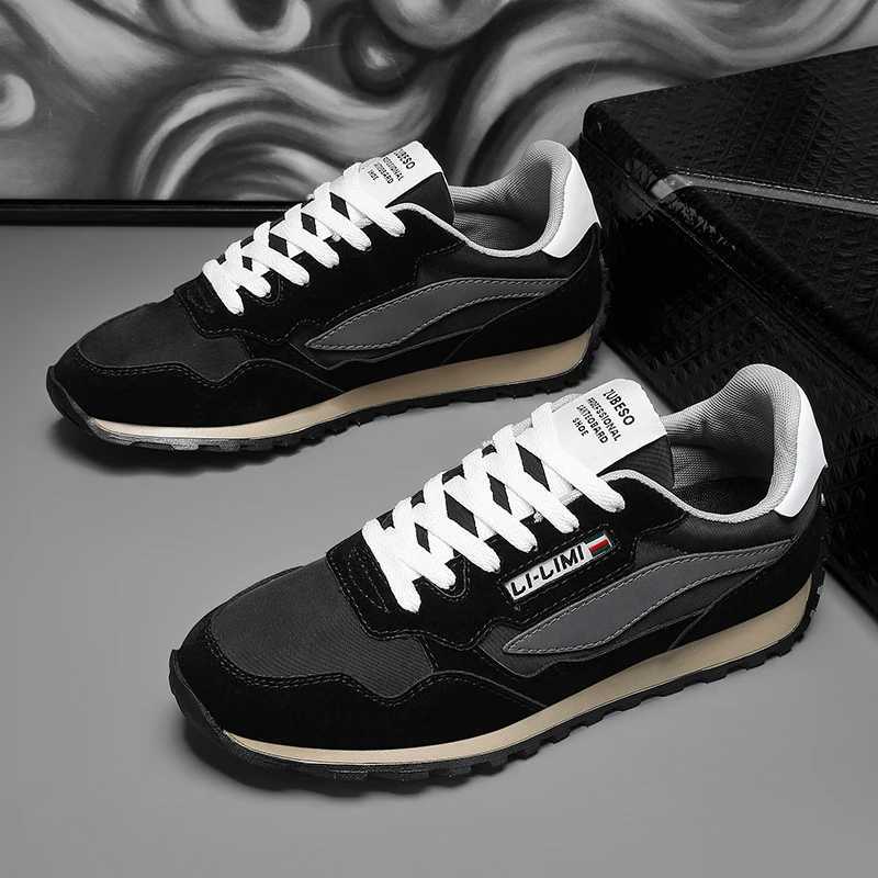 Mens Sports Shoes Lightweight Running Shoes Outdoor Lace up Forrest Gump Shoes Korean Edition Trendy Couple Skateboarding Shoes Y250315