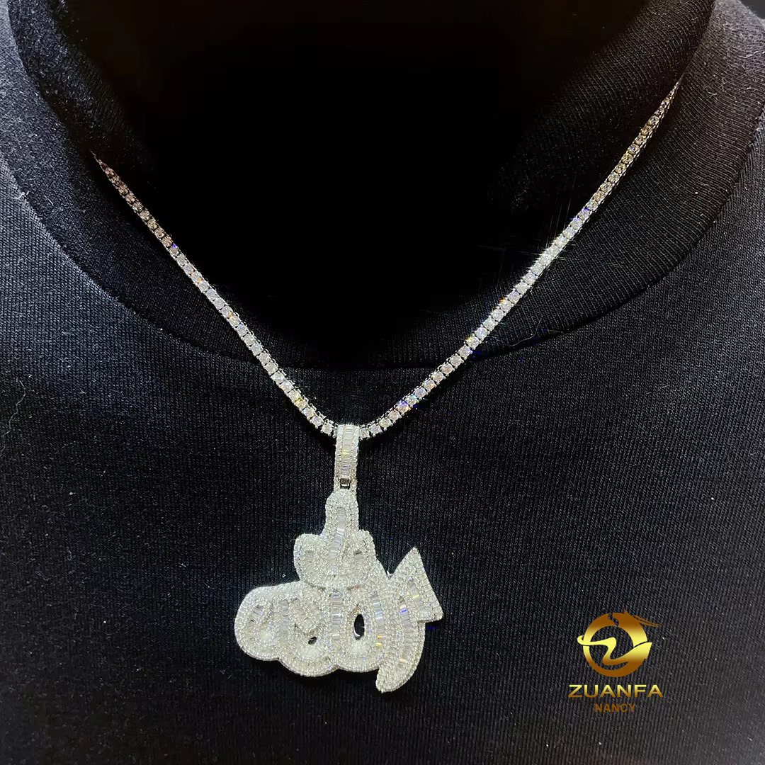 Fashion Hip Hop Jewelry VVS Moissanite Pendant Mens Necklace Pass Diamond Tester Iced Out Anchor Pendants