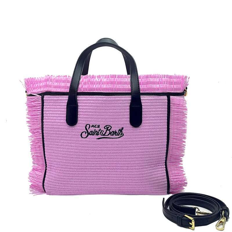 saint barth mat crossbody small bag casual travel straw handmade tassel handbag tote bag