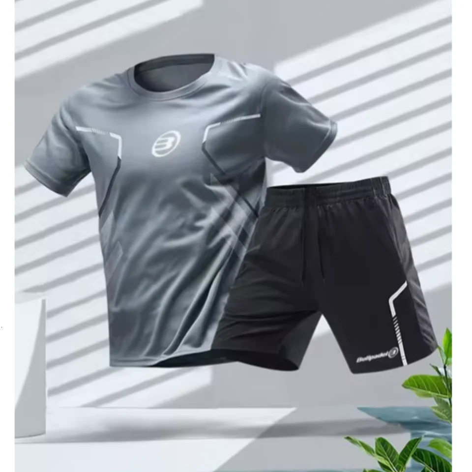 Bullpadel T-shir Tracksuit Summer Mens T-shirt And Shorts Tracksuit Breathable And Loose Tennis Tracksuit Running Training Wear 250312