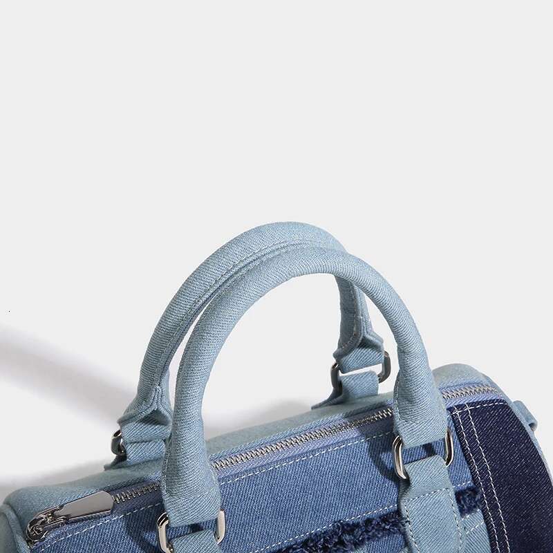 Cydrical Boston Messenger Bags For Women Designer Handbag Purses 2024 New In Fashion Denim Splicing Shoulder Crossbody