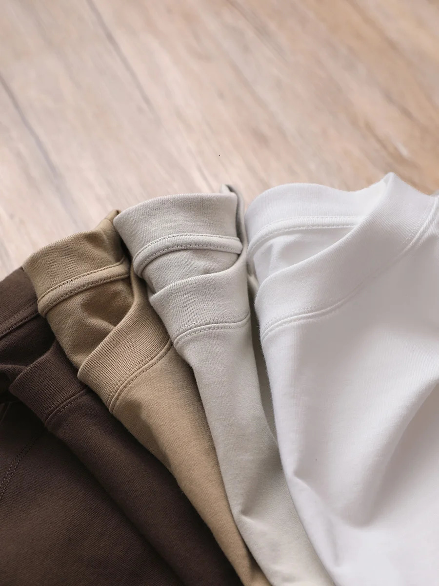 1129 oz 320g heavy cotton ultrathin loose mens Tshirt solid color shoulder short sleeved highquality 250313