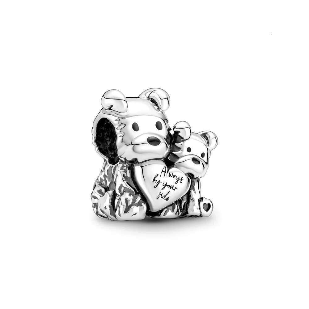 100% 925 Sterling Silver Cute Robot Angel Dog Falg Flower House Zircon Beads Women Fashion Bracelet Jewelry Gift Making