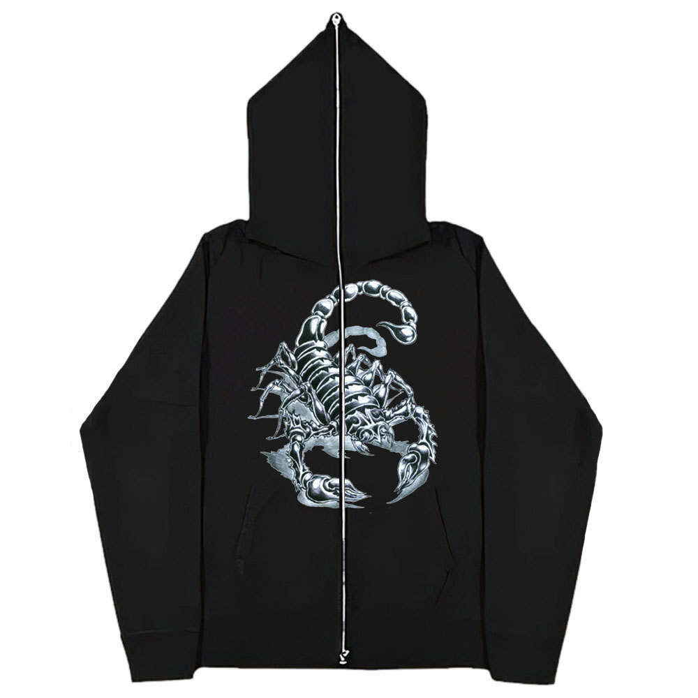 Dark Butterfly Sportswear Men's and Women's Hoodies Gothic Couple Harajuku Large Zipper Hoodie