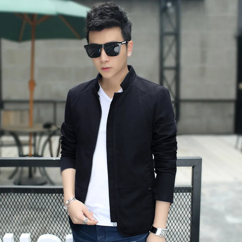 Mens fashion jacket mens full zipper windproof work bomber 250313