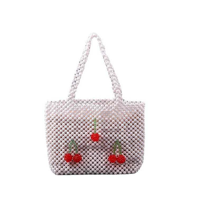 New White Wallet Acrylic Cherry Large Capacity Girl Style Diy Bead Handbag Fashion Trend Bag 250315