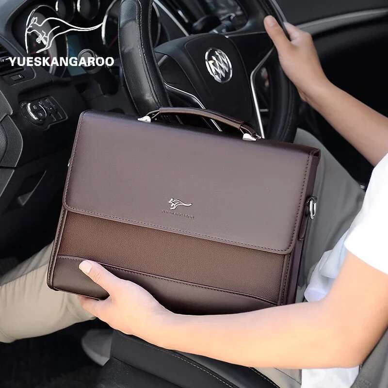 Male Handbags Pu Leather Men's Tote Briefcase Business Shoulder Bag Men 2025 Brand Laptop Bags Man Organizer For Documents