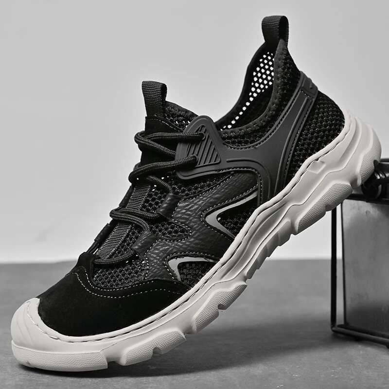 2025 Fashion New Summer Breathable Casual Comfortable Thin Mesh Soft Sole Slip Over Sports River Tracing Shoes Men