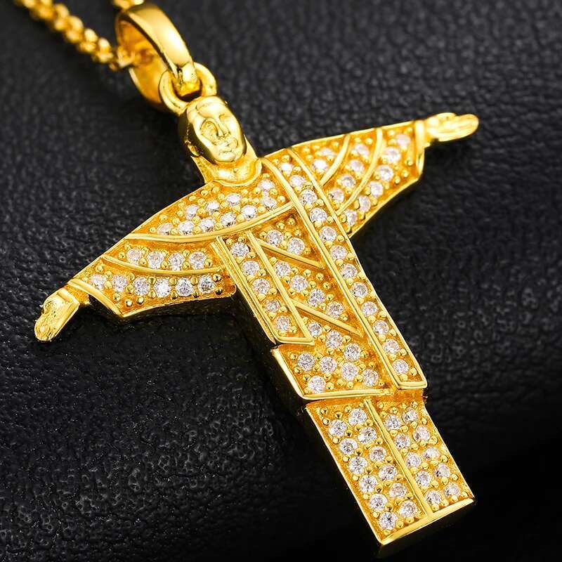 Sterg Sier Religious Moissanite Pendant Necklace For Women Men Christmas Gift Party Fine Jewelry Dropshipping