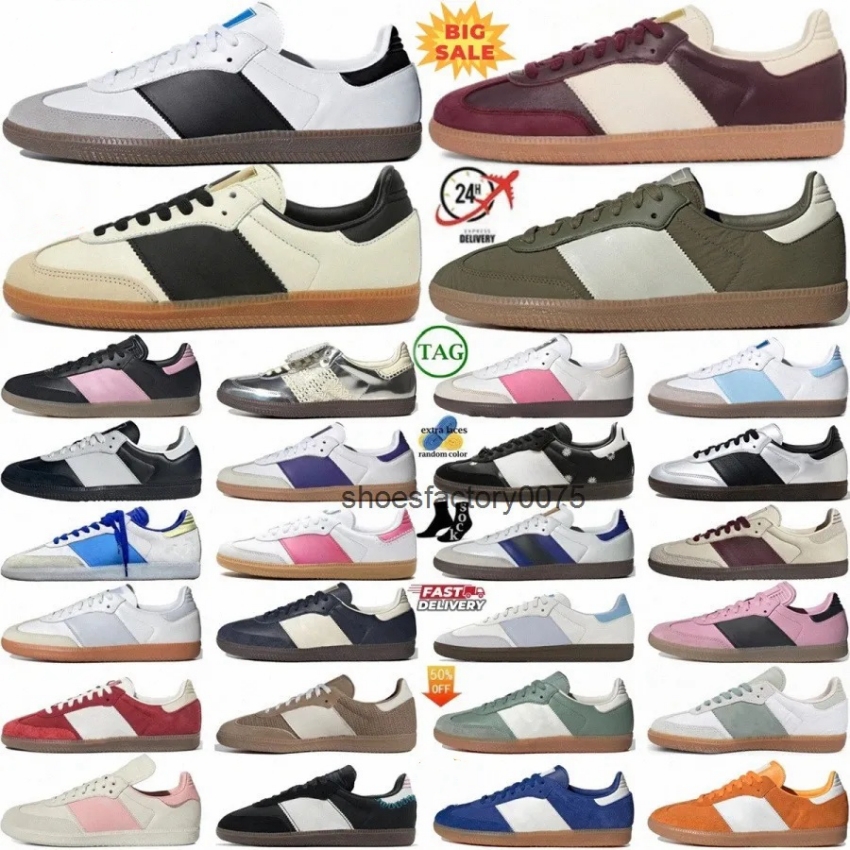 2025 casual sneakers shoes sambaas womens trainers mens sambalies trainer White Core Black Cream White Sand Strata Maroon Gold Metallic Collegiate Green