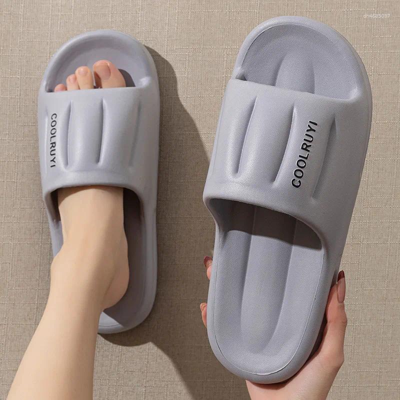 Slippers Home Soft Sole Platform Women 2025 Summer Thick Bottom Cloud Slides Woman Indoor Non-Slip Bathroom Female zhanyishengli
