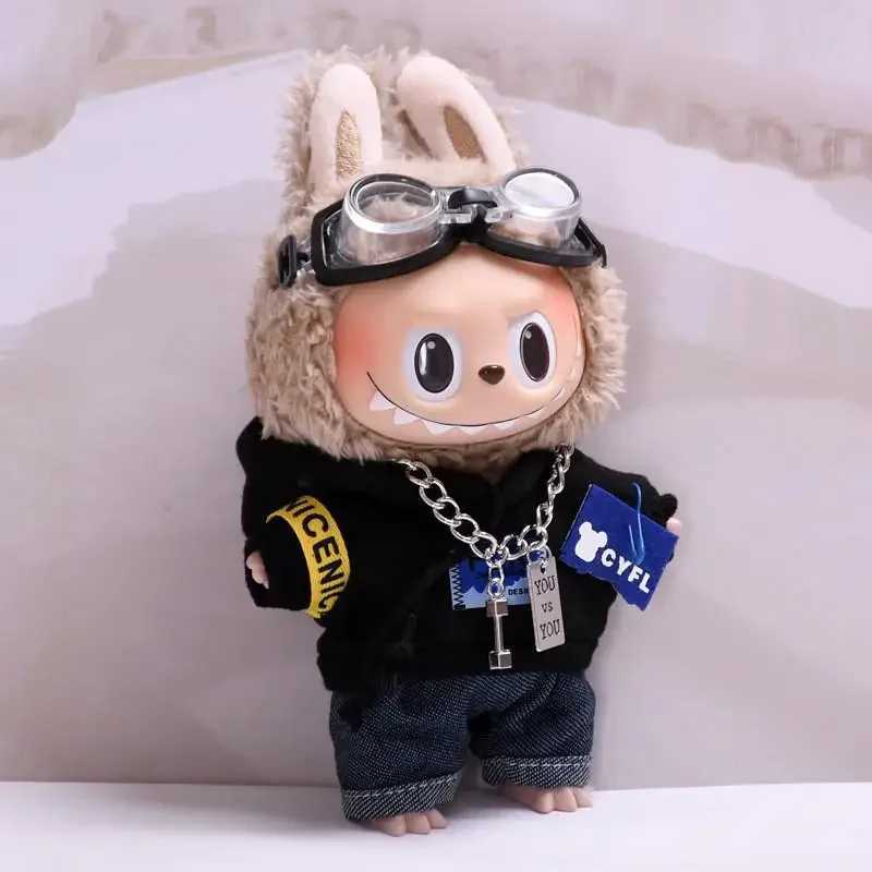 17cm Mini Plush DollS Clothes Outfit Accessories For Korea Kpop Exo Labubu Idol V1 V2 Pilot jacket suit Clothing GiftT250313