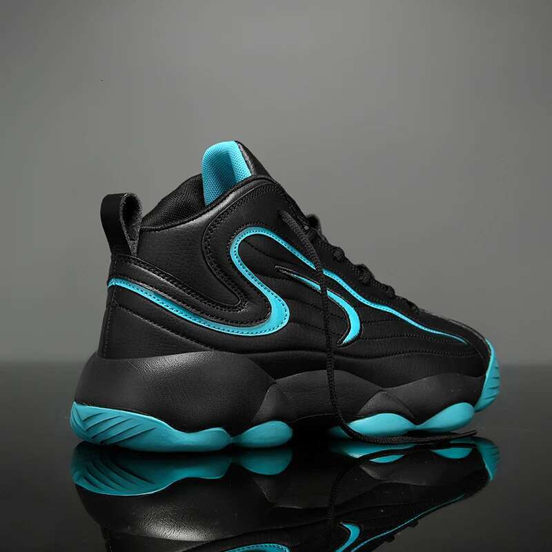 Leather basketball men's sports shoes, soft sole design, lightweight