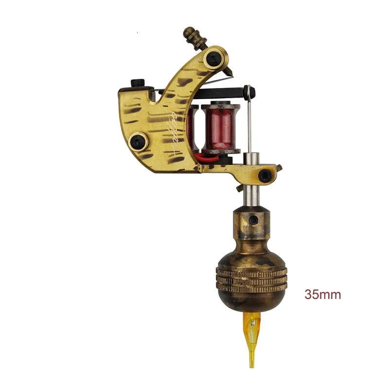 Pure Copper Tattoo Grips 30/35mm Carved Bronze Tattoo Self-Locking Handle Motor Machine Coil Machine Universal Tattoo Handle 250306