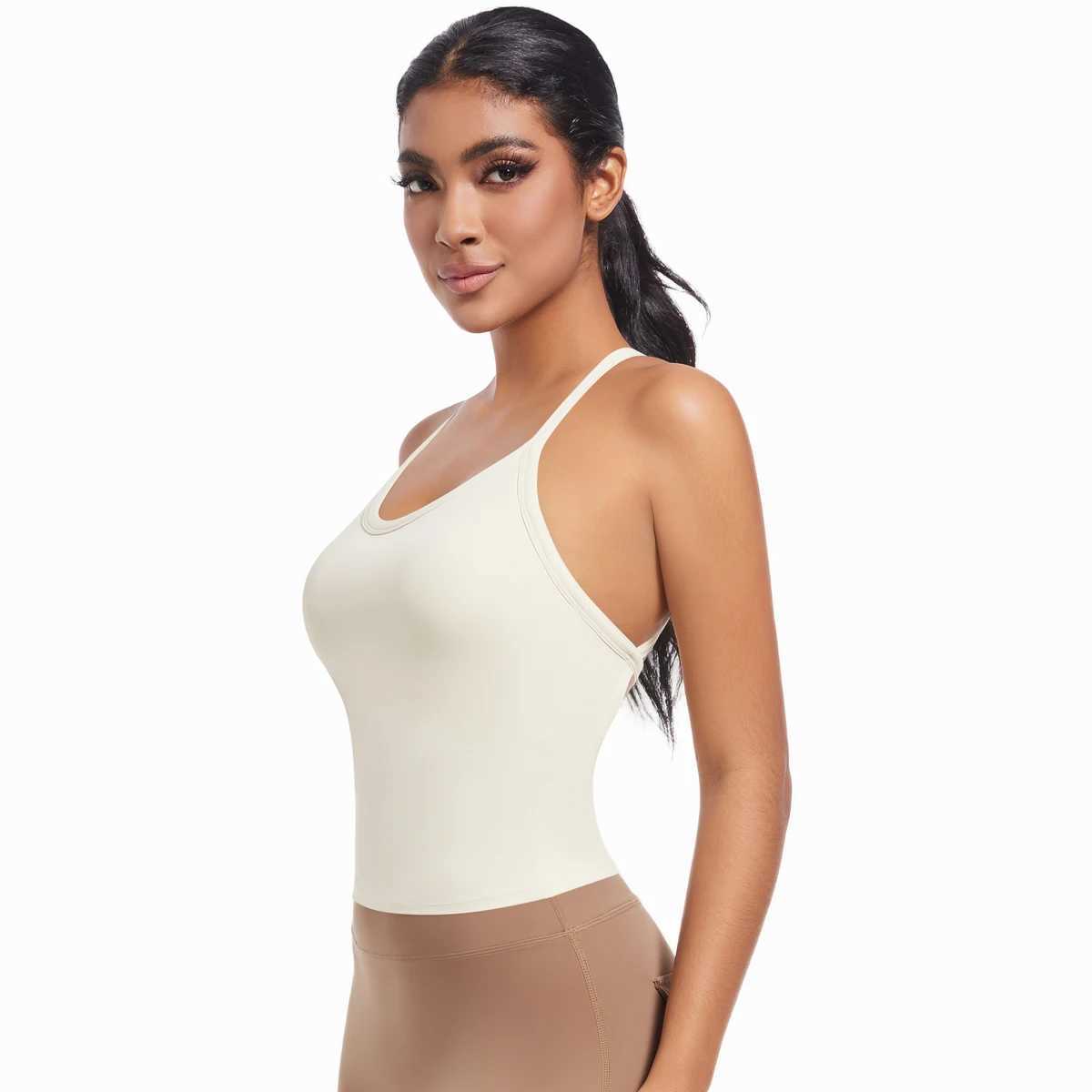 Active Shirts Tees Bra Underwear Women Summer Shockproof Bra Beautiful Back Sports Running External Wear Training Fitn Tank Top Bra Y2503121BHO