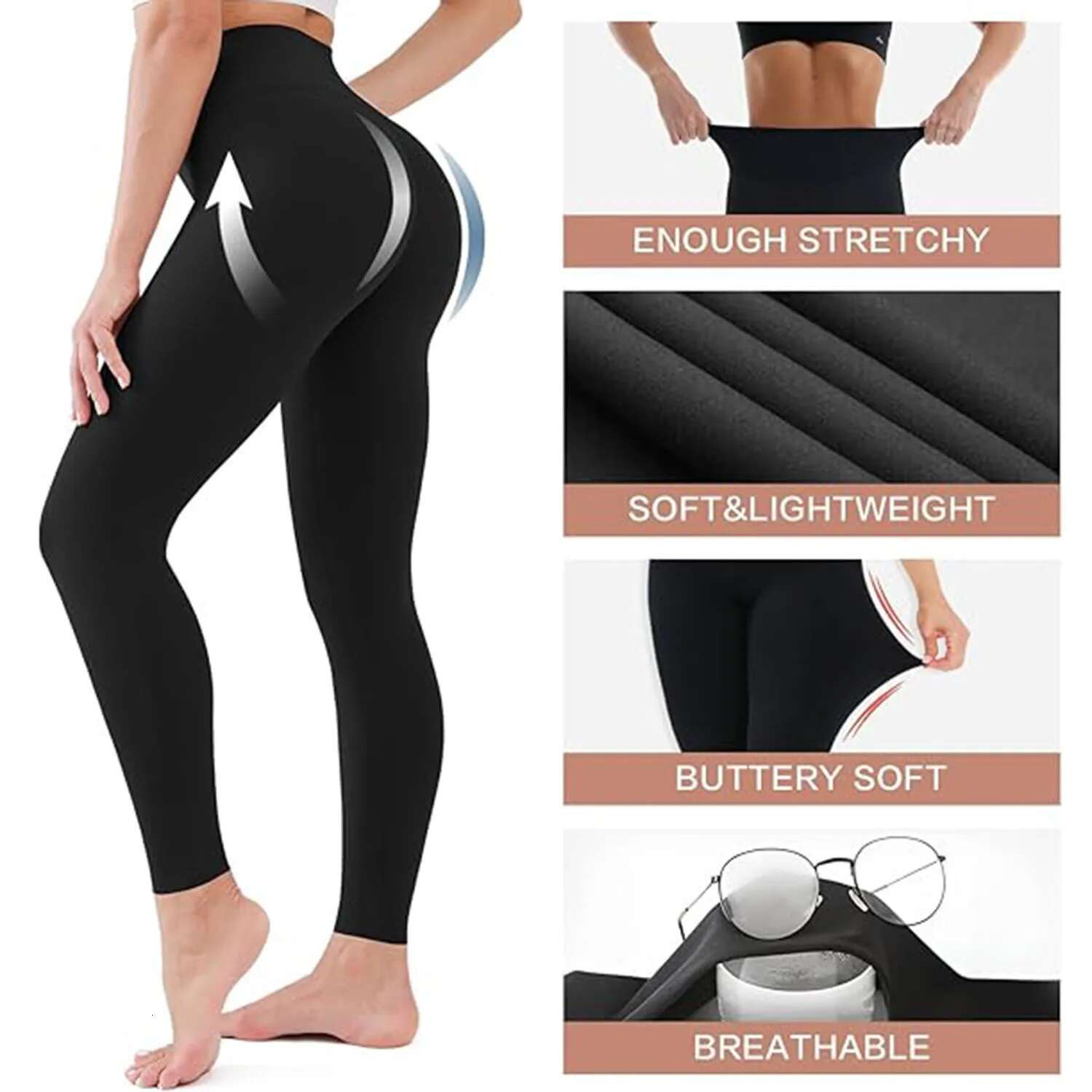 Tummy Control Leggings For Women - Waisted Yoga Butt Lifting Workout Pants, High Elasticity Pilates GYM Fiess Pants