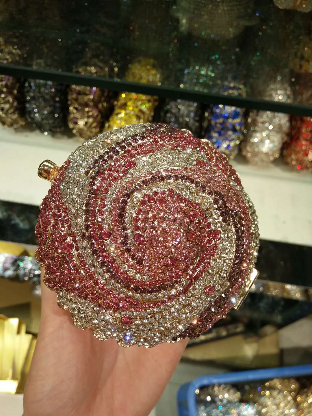 Bl085 Small Cake Ice Cream Full Metal Diamond Embedding Dinner Package Banquet Handbag Dress Women's Bag Evening Clutch