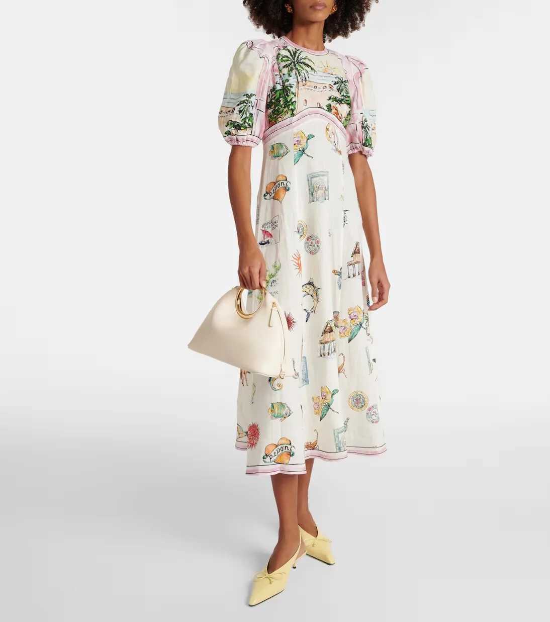 Urban Sexy Dresses Womens New Fashion Printed Bubble Sleves Version 2025 Spring/Summer Slim Suitable for Dr Elegant Commuting Women Dr Y240312GAIR