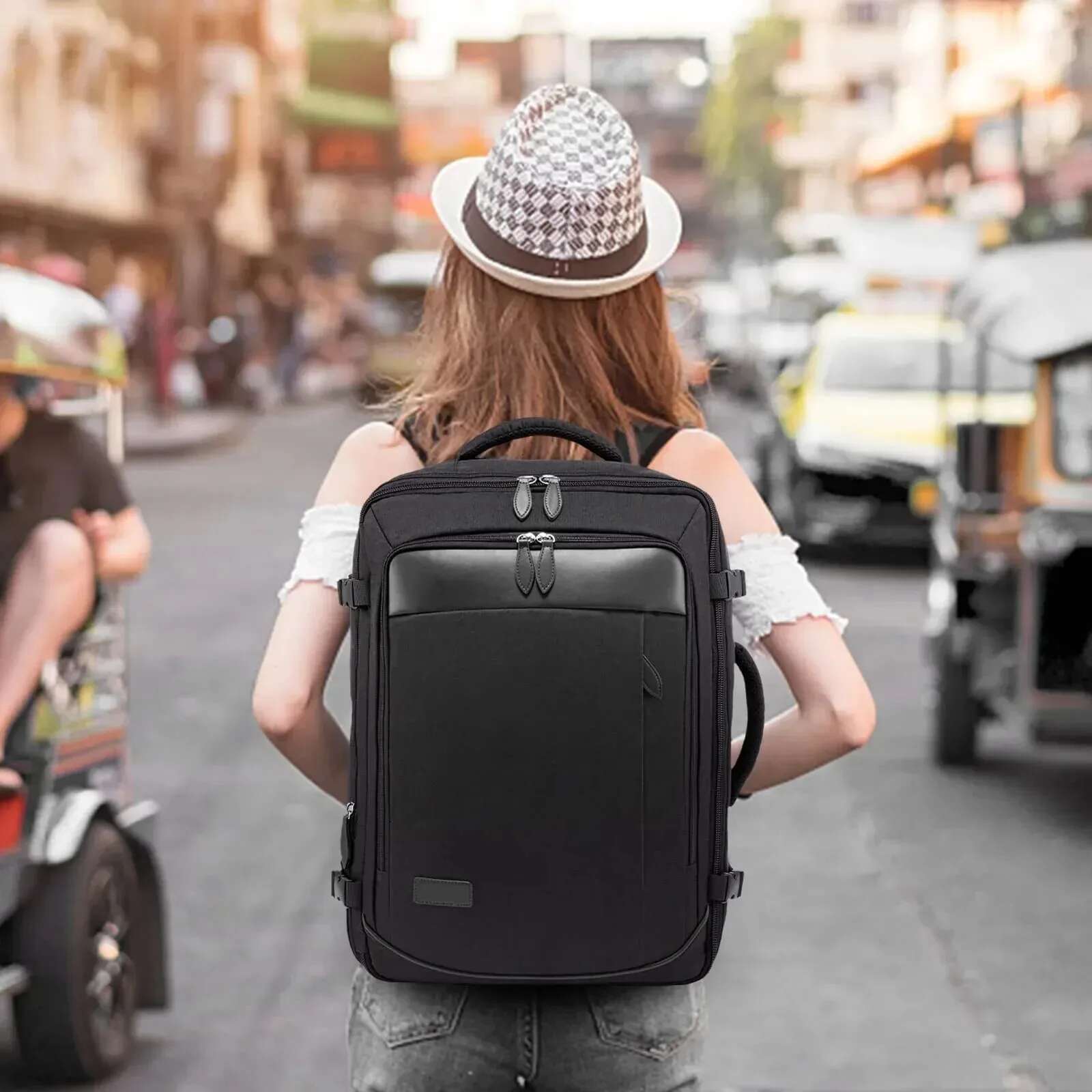 40L Capacity Laptop Expandable Large Suitcase Waterproof Lage Travel Backpack