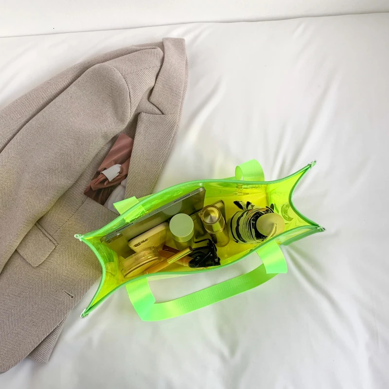 Summer Transparent PVC Bag Designer Large Capacity Clear Jelly Tote Feminina Beach Seaside Shopping Bag Sac Vacation Female R250312