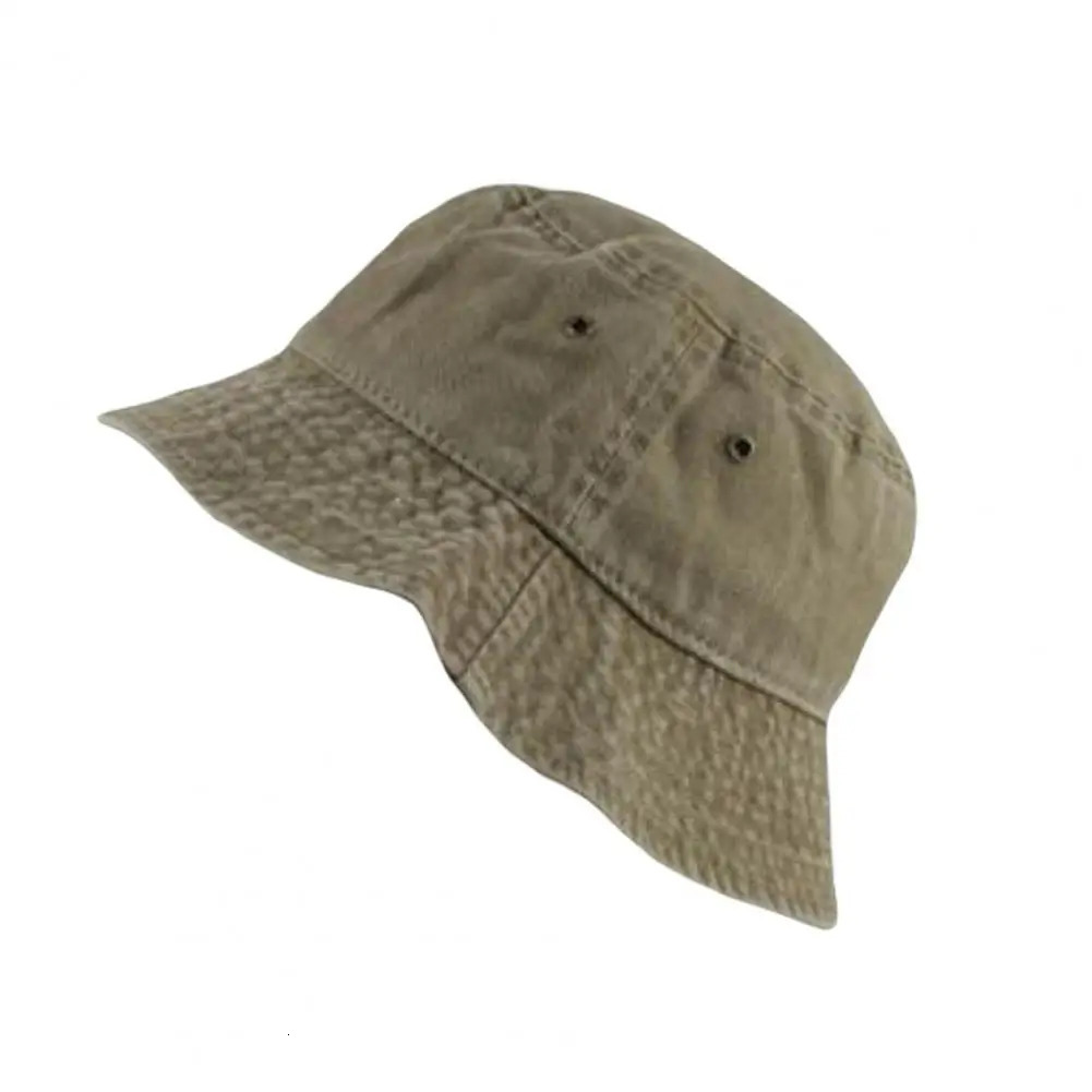 Bucket Cap Vintage Foldable Washed Denim Men Women Hip Hop Fisherman Hat Fishing for Outdoor 250304