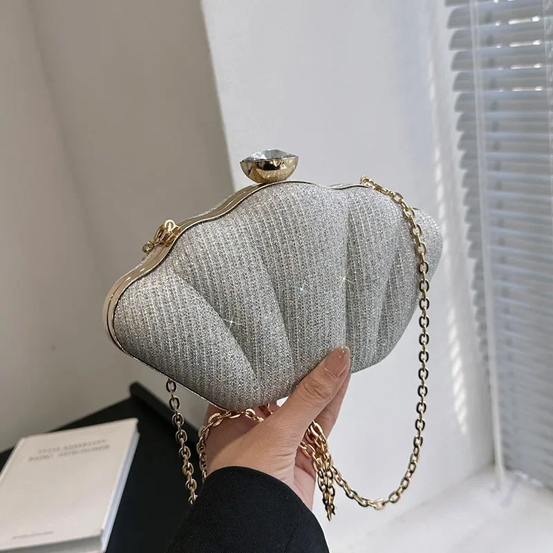 Fashion Shell Shape Lipstick Bag For Women er Evening Bag High Quality Shoulder Bags Cute Purses Crossbody Bag 250305