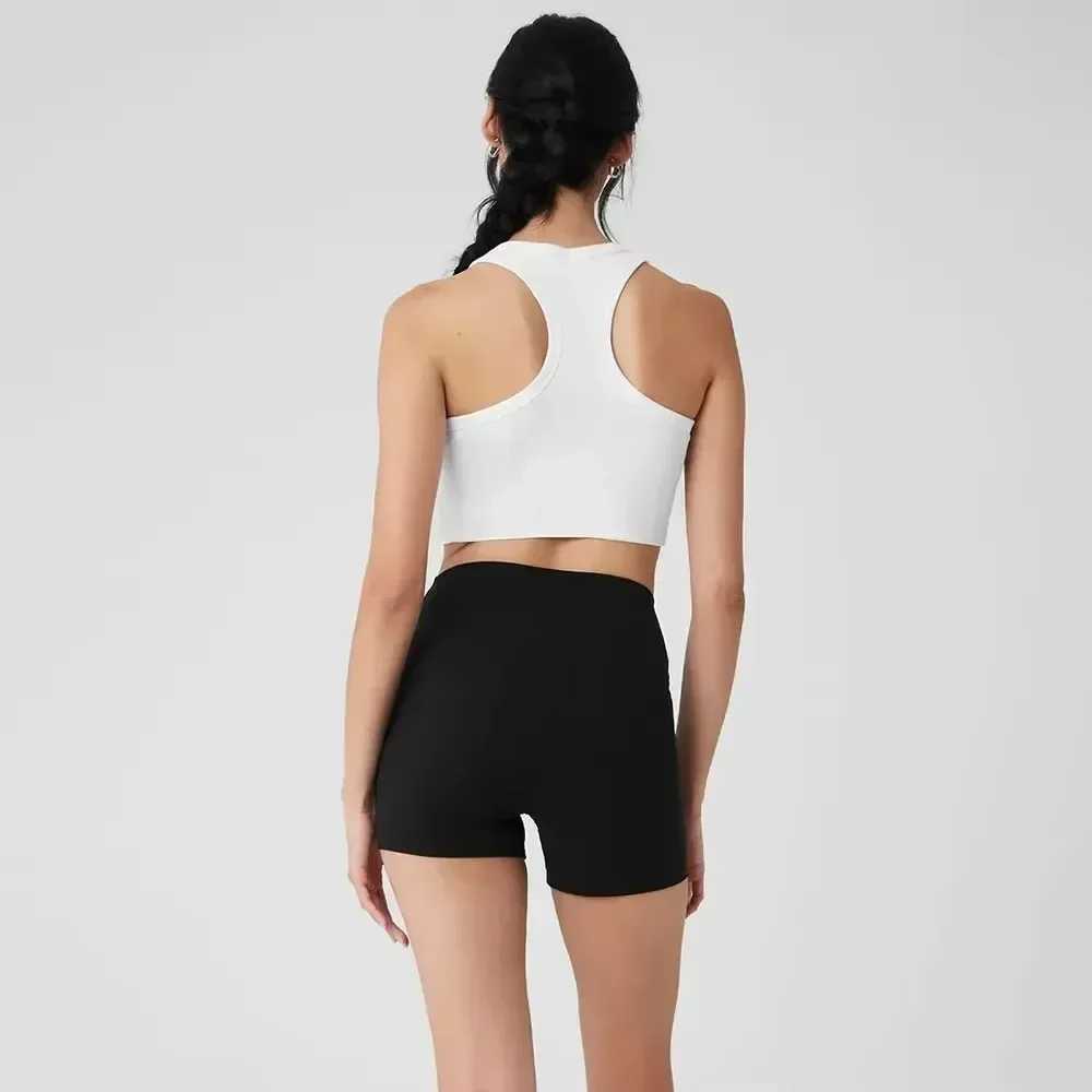 Active Shirts Tees tank top Women Aspire Tank Knitted Vest Slvel Seaml Short Workout Sports Gym Y2K Top Fit Running Slim Vest Y250312OJ4S