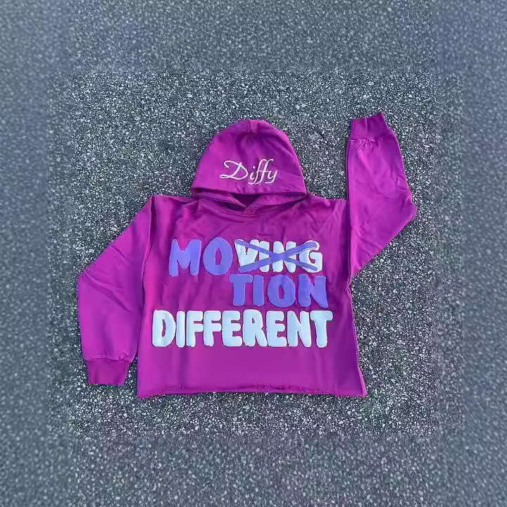 Personalized street graffiti letter print autumn and winter warm hoodie